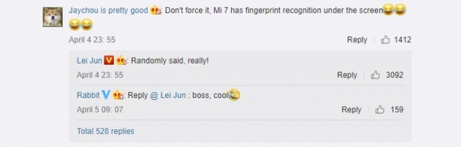 Xiaomi Mi 7 będzie miał skaner linii papilarnych w ekranie [2]