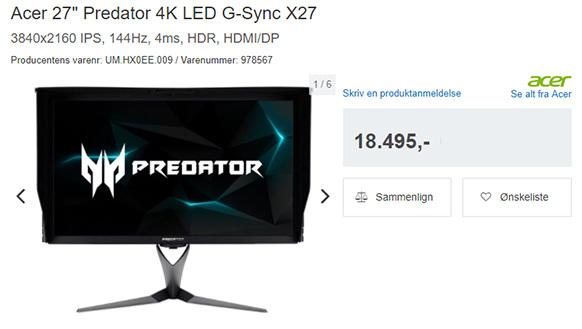 Znamy ceny flagowych monitorów Acer i ASUS 4K, 144 Hz i HDR [4]