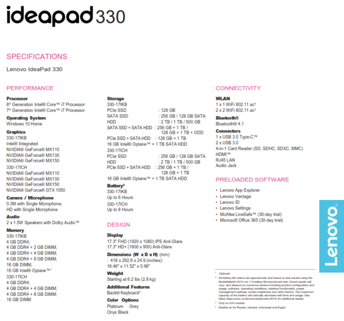 Lenovo zapowiada laptopy IdeaPad 330, 330s oraz 530s [4]