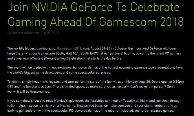 NVIDIA zapowiada wydarzenie GeForce Gaming Celebration [2]