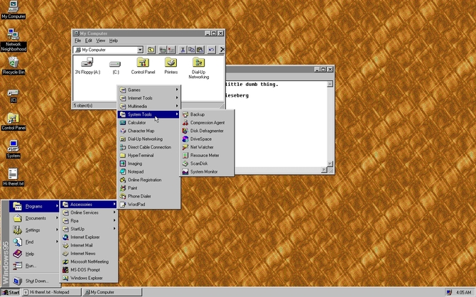 Projekt windows95 - sprawdźcie jakie kiedyś wyglądał Windows [1]