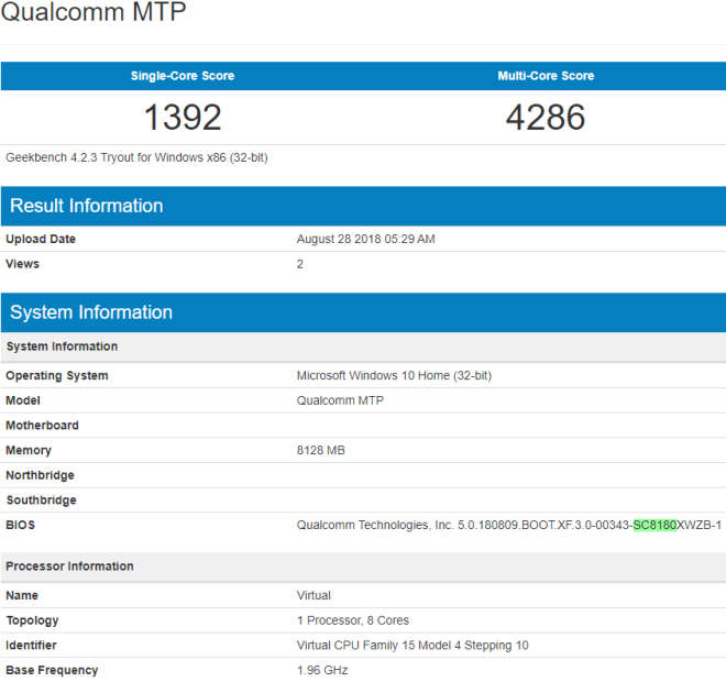 Qualcomm Snapdragon 8180 przetestowany w GeekBench [1]