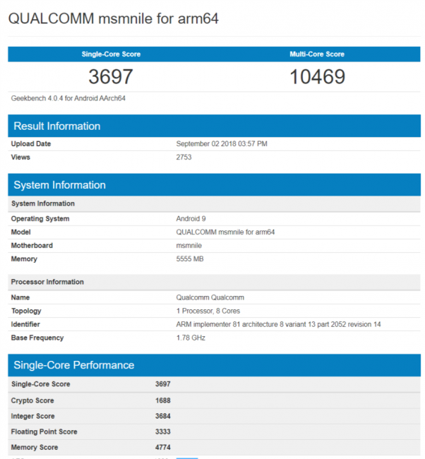 Qualcomm Snapdragon 855 bryluje w benchmarku Geekbench [2]