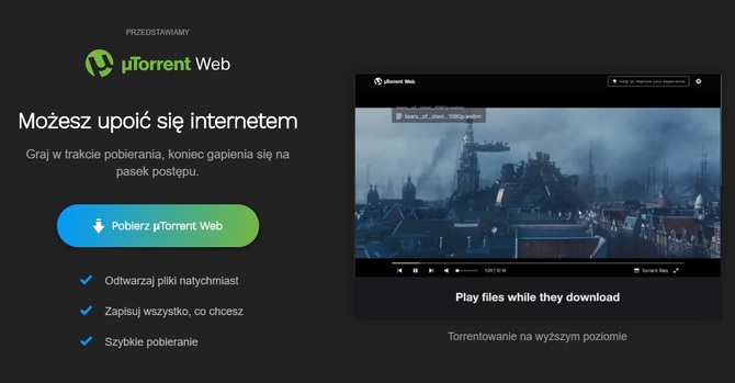 Streaming torrentów z programem µTorrent Web od BitTorrenta [1]