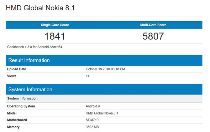 Nokia 8.1 - średniak z układem Qualcomm Snapdragon 710? [1]