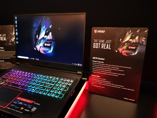 MSI prezentuje 8 notebooków z kartami NVIDIA GeForce RTX 20x0 [14]