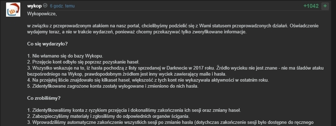 Atak hakerów na Wykop. Serwis zawiadamia organy ścigania [3]