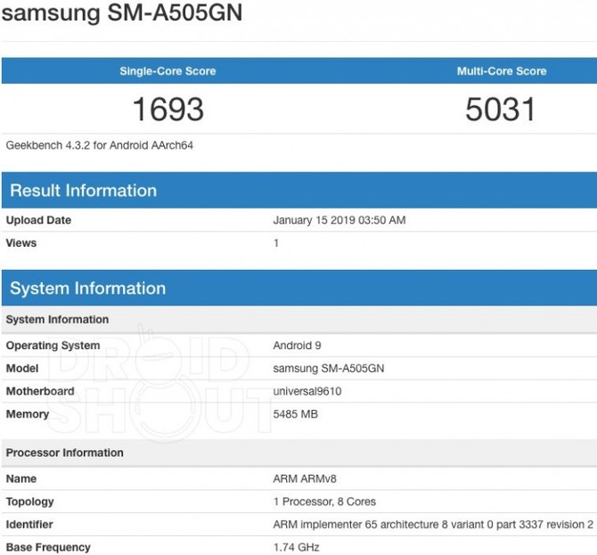 Samsung Galaxy A50 - nowy smartfon przetestowany w Geekbench [2]