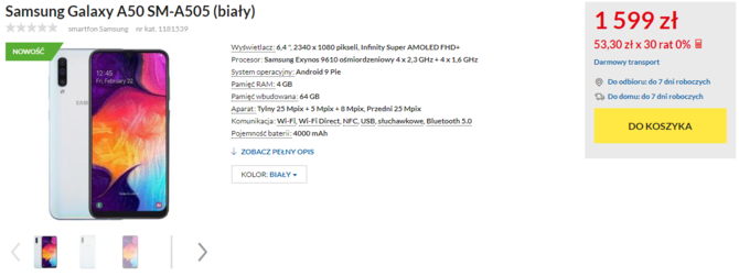 Samsung Galaxy A50 w Polsce - Cena wygląda bardzo atrakcyjnie [1]