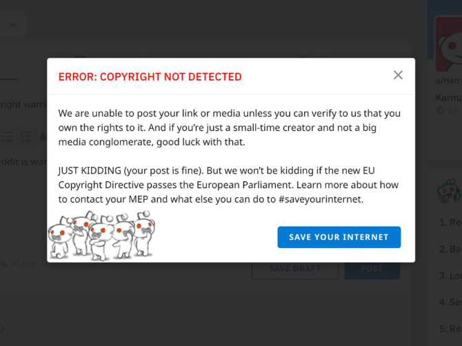 PornHub, Reddit i Wikipedia przeciwko ustawie Parlamentu UE [1]