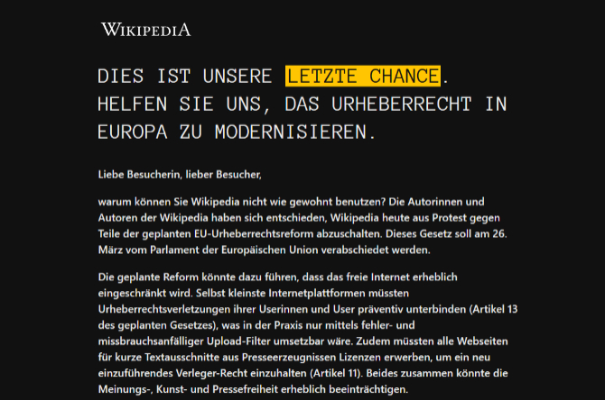 PornHub, Reddit i Wikipedia przeciwko ustawie Parlamentu UE [2]