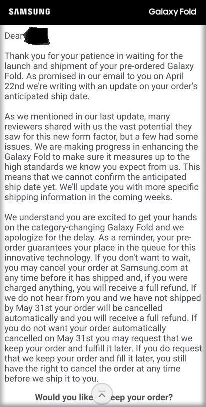 Samsung Galaxy Fold: Smartfon anulowany. Nie trafi do sklepów [2]