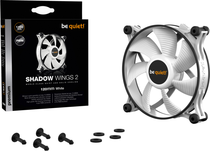 be quiet! Shadow Wings 2 - Ciche wentylatory w białym kolorze [1]