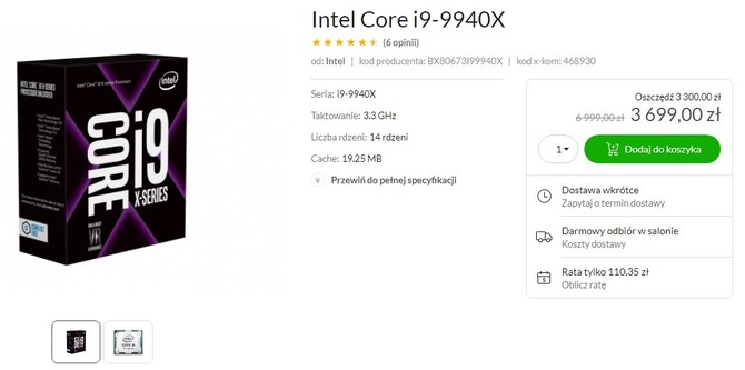 Ceny procesorów Intel Skylake-X zostały drastycznie obniżone [2]