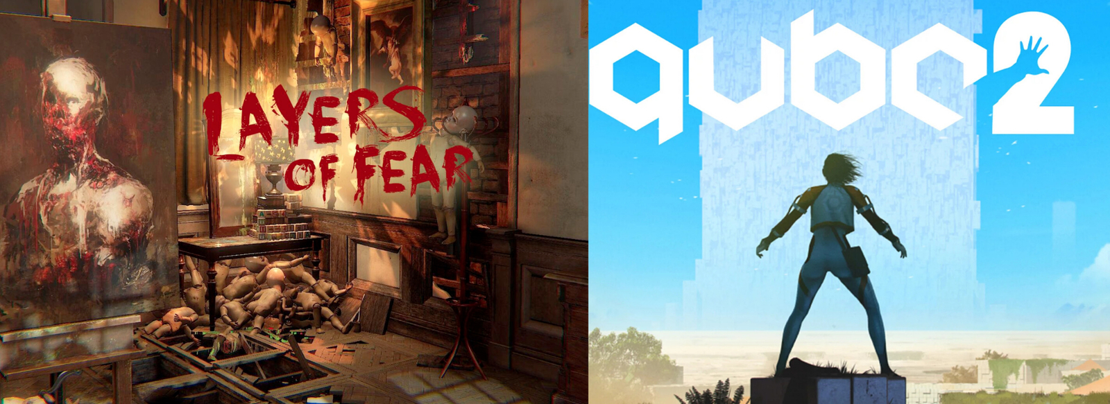 Znalezione obrazy dla zapytania Layers of Fear i Q.U.B.E. 2