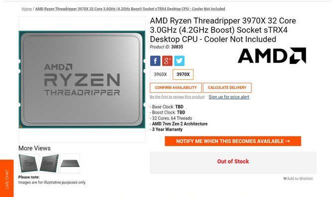 AMD Ryzen Threadripper 3960X i 3970X - Ceny i specyfikacja [2]