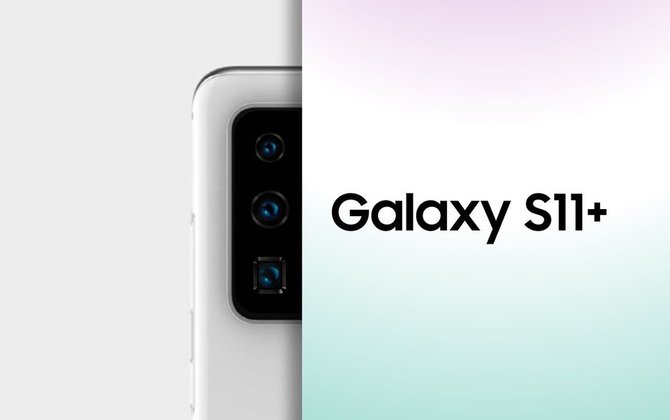 Aparat Samsunga Galaxy S11+ na oficjalnej grafice. Spora wysepka [1]