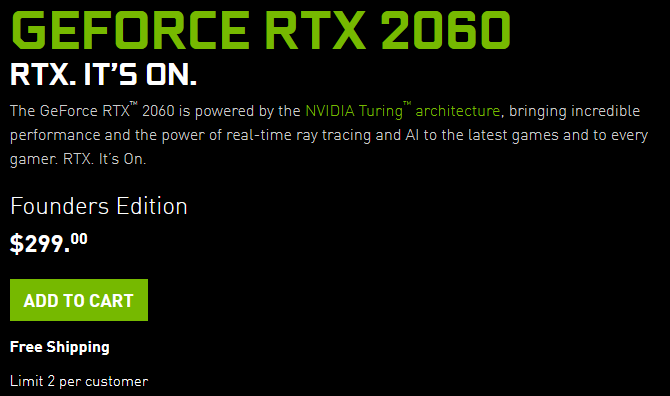 NVIDIA oficjalnie, acz po cichu obniża cenę GeForce RTX 2060  [2]