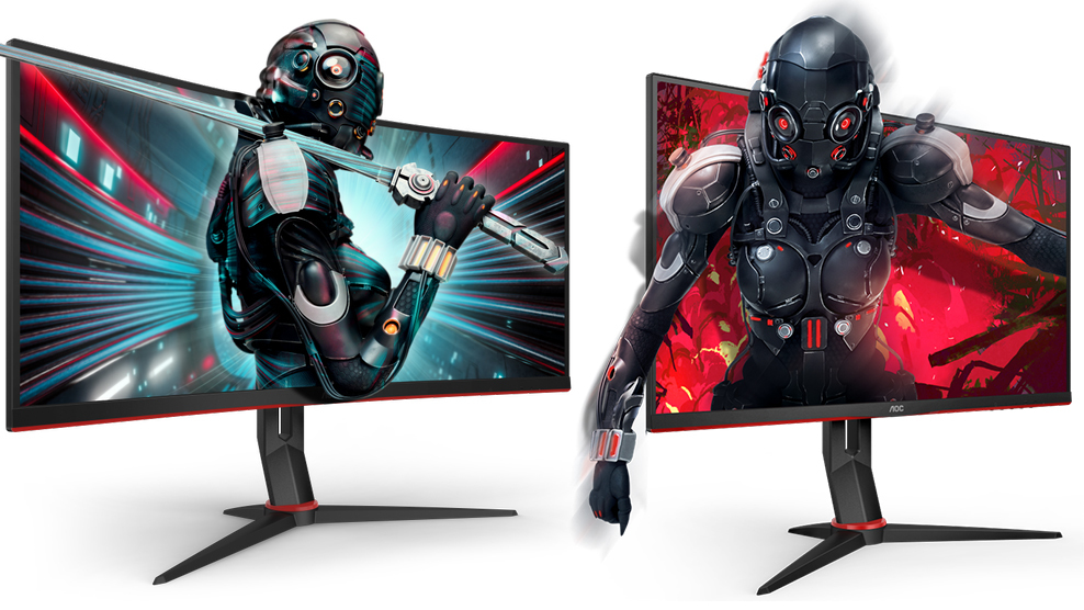 AOC Q27G2U i CQ27G2U płaski i zakrzywiony monitor QHD 144 Hz PurePC.pl