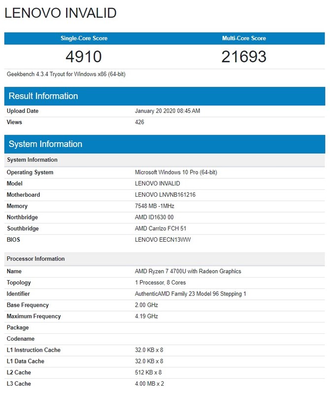 AMD Ryzen 7 4700U - nowe testy 8-rdzeniowego APU dla laptopów [2]