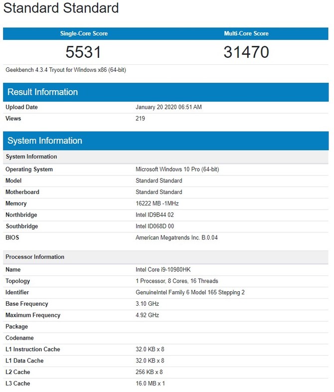 Intel Core i9-10980HK - informacje o flagowym CPU dla laptopów [1]