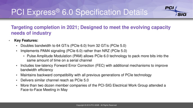 PCI-Express 6.0 - udostępniło wstępną specyfikację standardu [1]