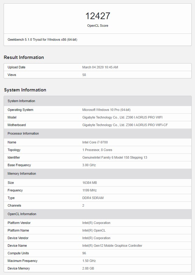 Intel DG1 - dedykowana karta wydajniejsza od Iris Plus Graphics G7 [2]