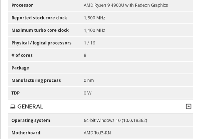 AMD Ryzen 9 4900U - specyfikacja i pierwsze wyniki topowego APU [3]