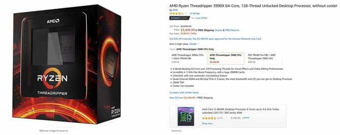 AMD Ryzen Threadripper 3990X potaniał już o 540 dolarów [1]