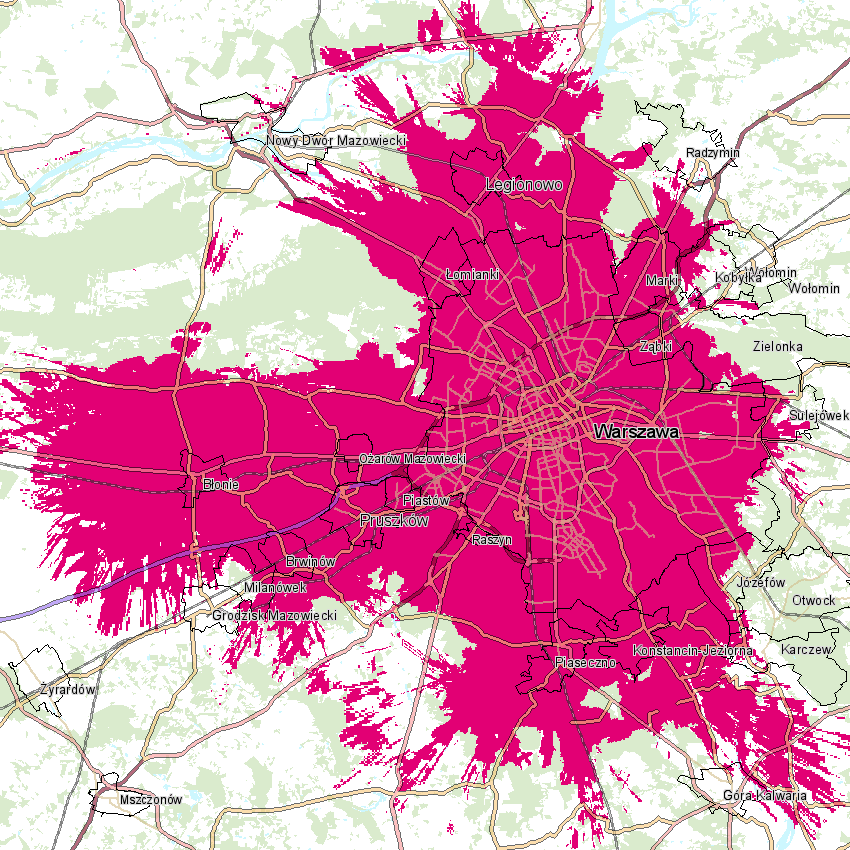 mobilna mapa warszawy Aktualna mapa zasięgów 5G w Polsce: Play, Plus, T Mobile i Orange 