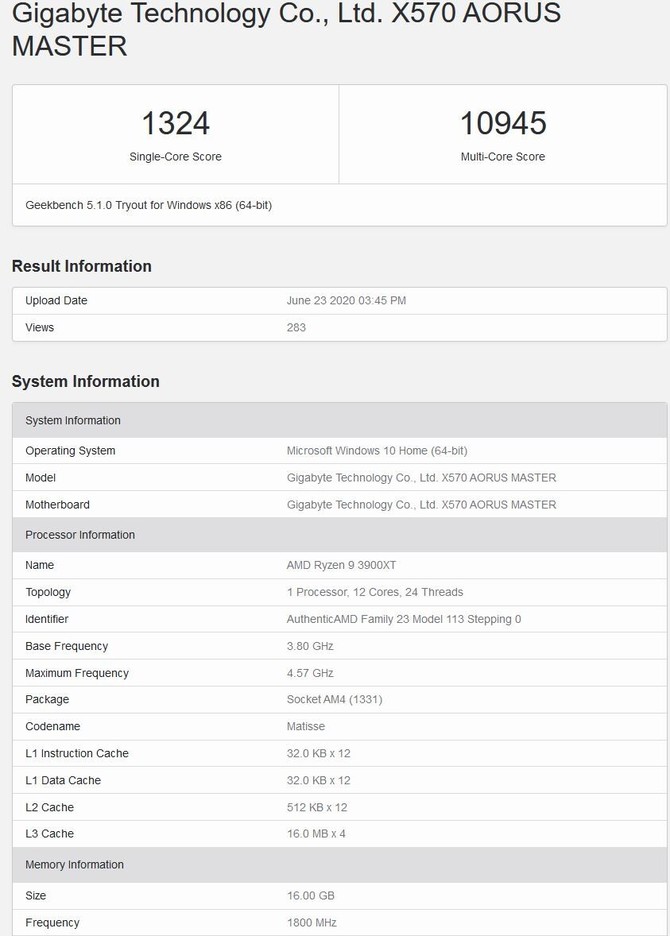 AMD Ryzen 9 3900XT jest 5% wydajniejszy od Ryzen 9 3900X  [2]