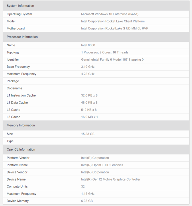 Intel Rocket Lake-S - nowe informacje o 8-rdzeniowym procesorze [2]