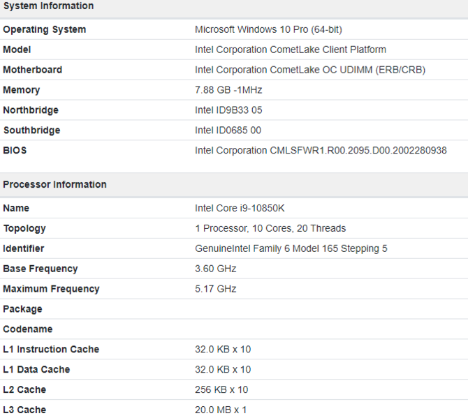 Intel Core i9-10850K - nadchodzi nowy procesor z serii Comet Lake [2]