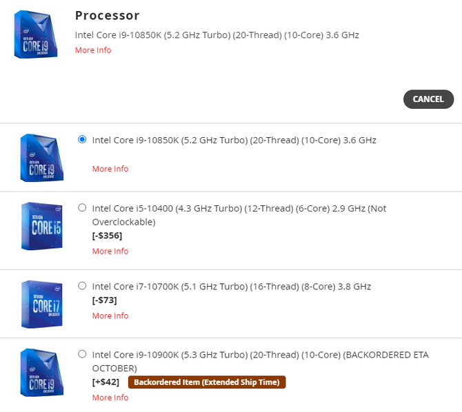 Procesor Intel Core i9-10850K znacznie tańszy od Core i9-10900K [3]