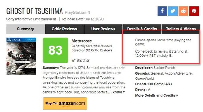 Ocenianie gier na Metacritic możliwe dopiero po 36 h od premiery [1]