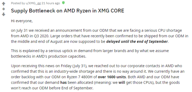 AMD nie radzi sobie z popytem na układy Ryzen 4000 w laptopach [2]
