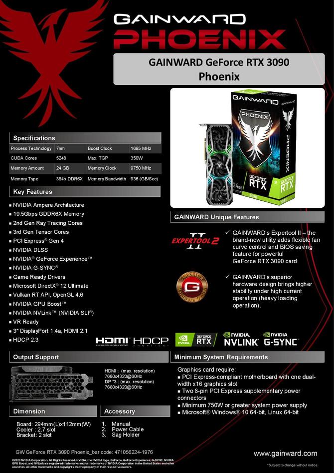 Gainward GeForce RTX 3090 i RTX 3080 Phoenix - specyfikacja kart [6]