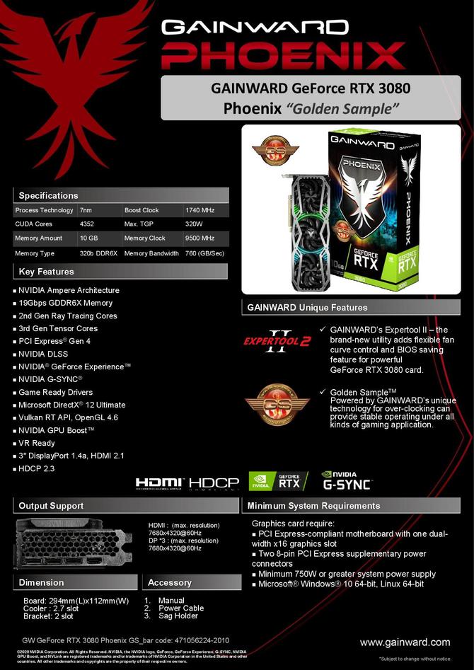 Gainward GeForce RTX 3090 i RTX 3080 Phoenix - specyfikacja kart [7]