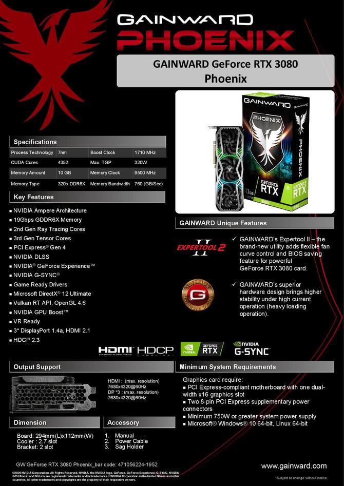Gainward GeForce RTX 3090 i RTX 3080 Phoenix - specyfikacja kart [8]