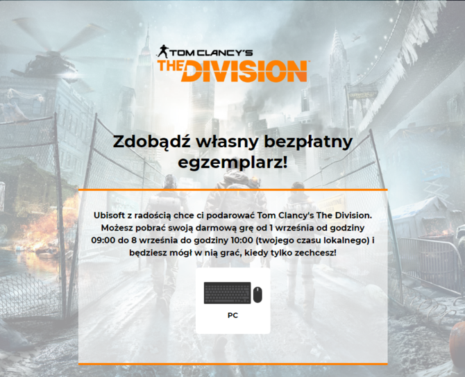 Tom Clancy's The Division za darmo od Ubisoftu do 8 września 2020 [nc1]