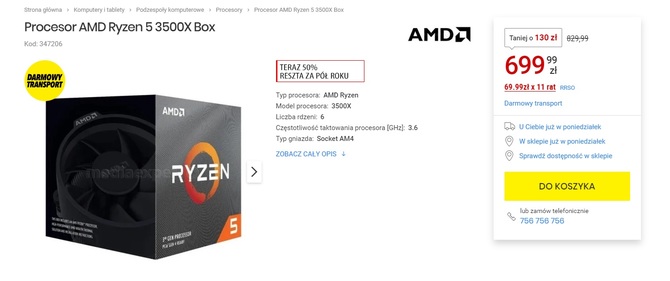 AMD Ryzen 5 3500X niespodziewanie trafił do polskich sklepów [2]