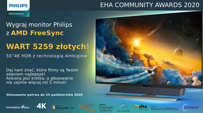 EHCA 2020 - Zagłosuj i wygraj monitor 4K 120 Hz wart 5259 złotych! [1]