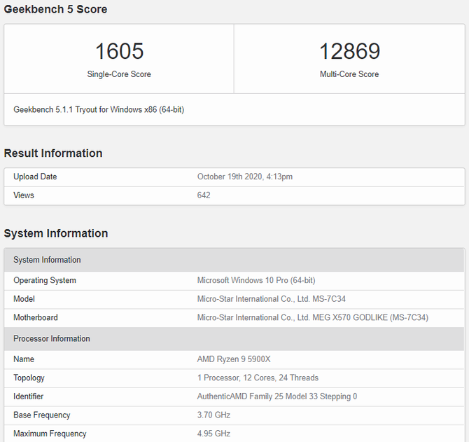 AMD Ryzen 9 5950X i 5900X z dobrymi wynikami w Geekbench 5 [2]