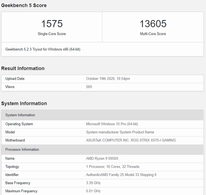 AMD Ryzen 9 5950X i 5900X z dobrymi wynikami w Geekbench 5 [3]