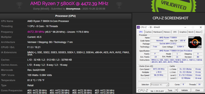 AMD Ryzen 7 5800X i Ryzen 9 5950X z testem wydajności w CPU-Z [2]