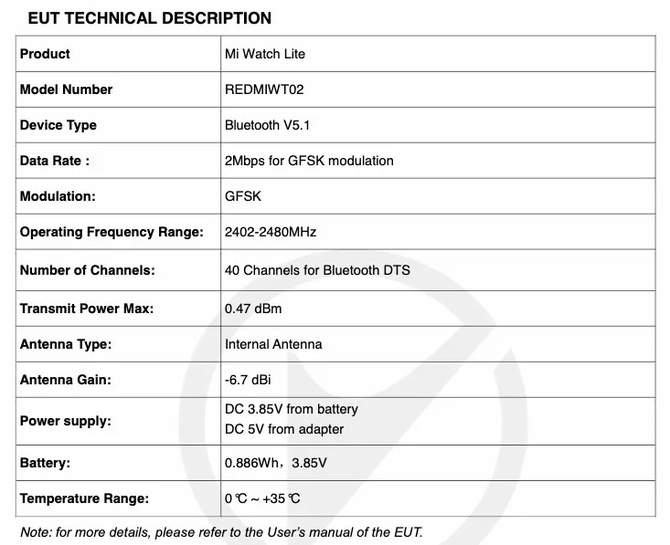 Xiaomi Mi Watch Lite w FCC - znamy wygląd i specyfikacja zegarka [4]