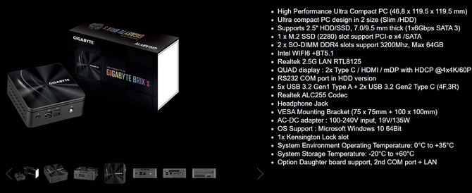 Gigabyte BRIX S - pełna specyfikacja komputerów z APU AMD Renoir [13]