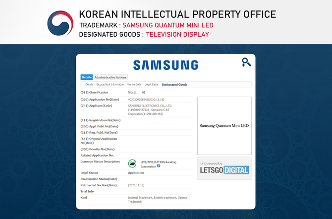 Samsung Quantum Mini LED - firma rejestruje znak towarowy [3]