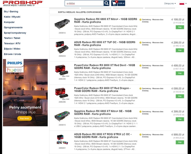 Radeon RX 6800 i RX 6800 XT - fatalna dostępność wszystkich GPU [6]