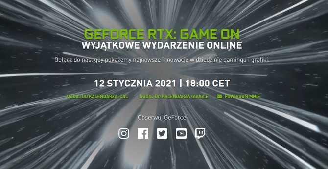 NVIDIA GeForce RTX ze specjalnym wydarzeniem 12 stycznia. Zbliża się premiera kart graficznych RTX 3000 dla laptopów [1]